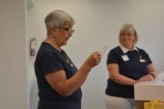 Bernice & Jane reading cards
